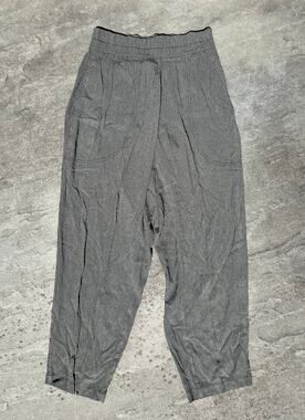 Vintage Olive Rayon High Rise Elastic Waist Trousers Olive Green XS